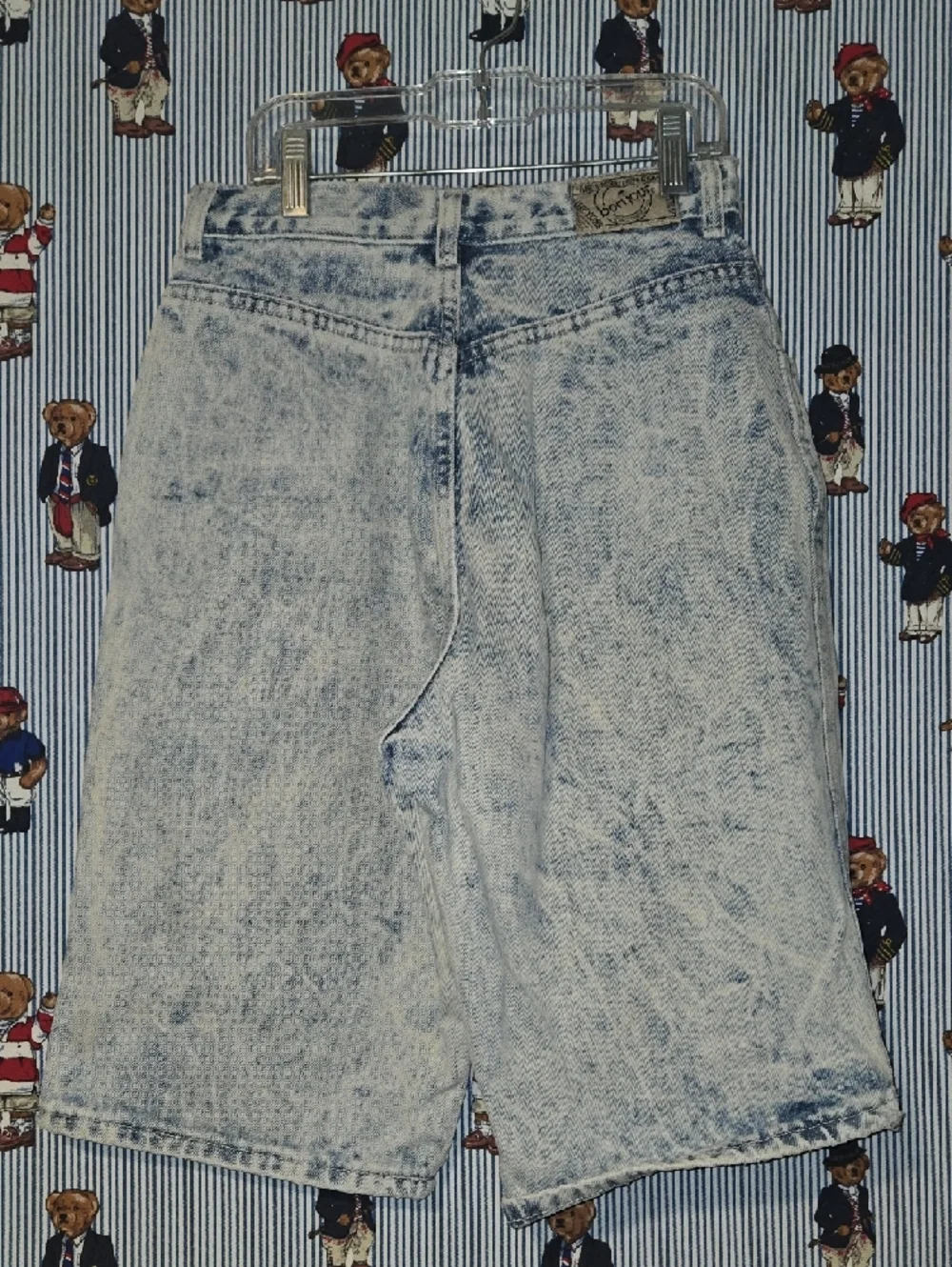 Bonjour Baggy Light Acid Wash Denim Shorts Vintage Summer Style Size 8 Usa Made